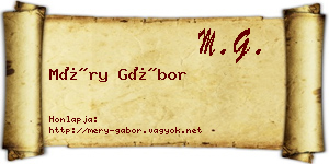 Méry Gábor névjegykártya