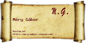 Méry Gábor névjegykártya
